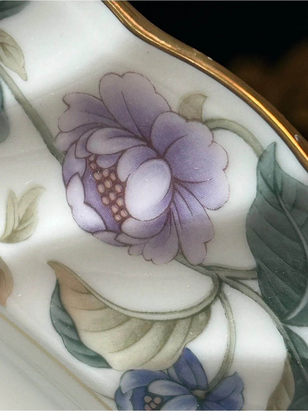 NORITAKE LA PRADA 4703 Bone China 14” Oval Serving Platter Gold Cream Floral